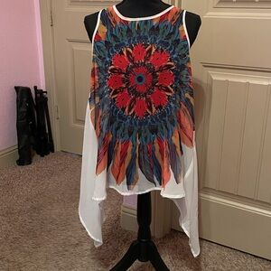 Yahada Feathered Mandala Tank Top